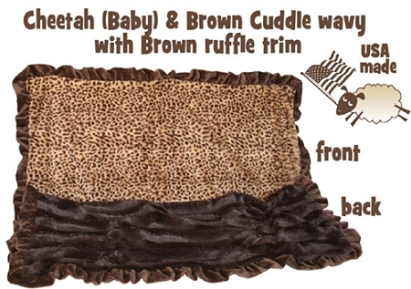 Brown Cheetah 1/2 Size Pet Blanket